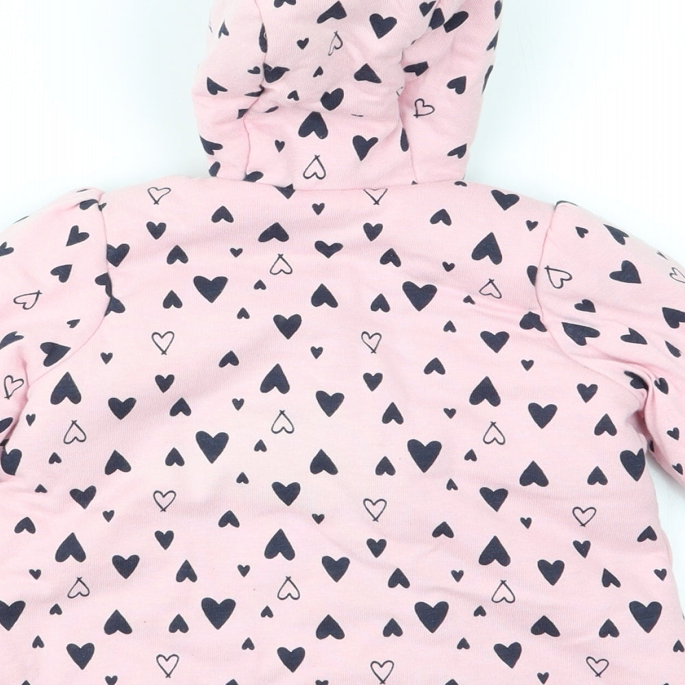 Asda George Girls Pink Geometric  Basic Coat Coat Size 0-3 Months
