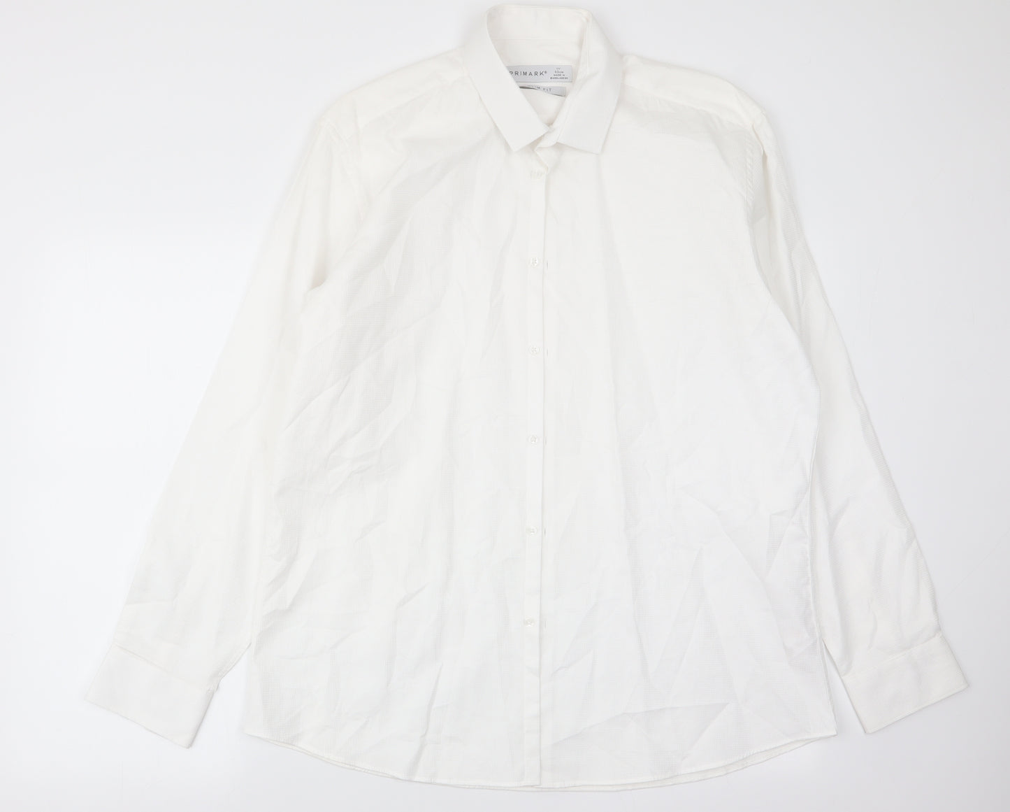 Primark Mens White    Dress Shirt Size 17