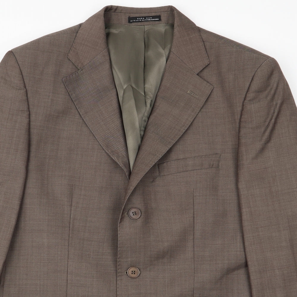 Zara Mens Brown   Jacket Blazer Size 42