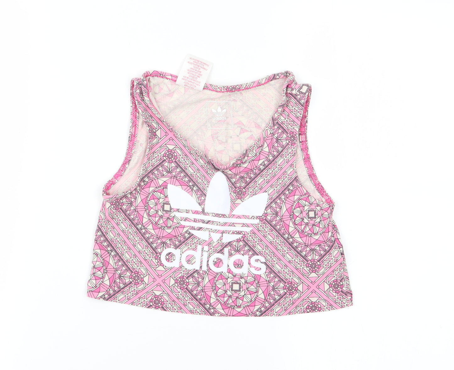 adidas Girls Multicoloured Geometric  Basic Tank Size 7-8 Years