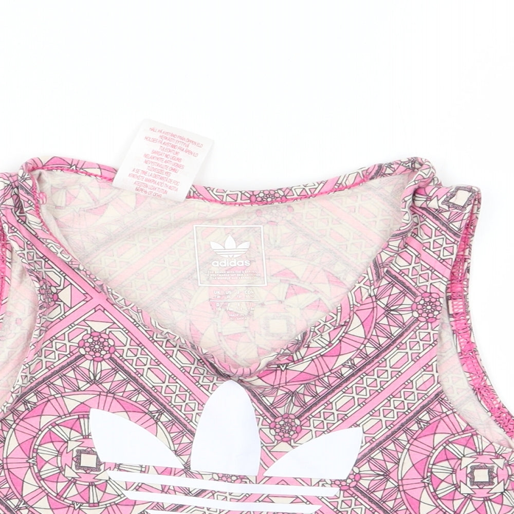 adidas Girls Multicoloured Geometric  Basic Tank Size 7-8 Years