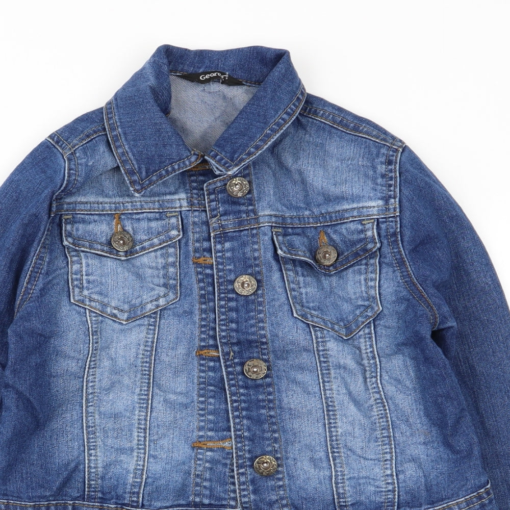Asda George Girls Blue   Jacket  Size 7-8 Years  - denim jacket