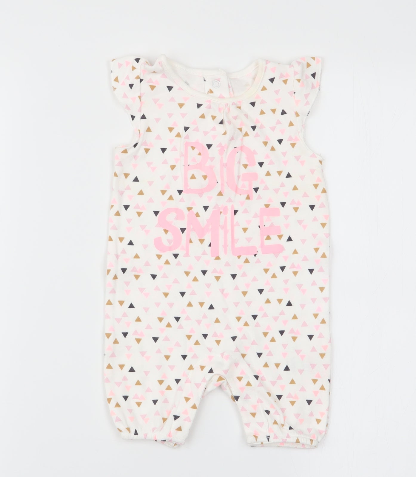 Matalan Girls Multicoloured Geometric  Babygrow One-Piece Size 3-6 Months