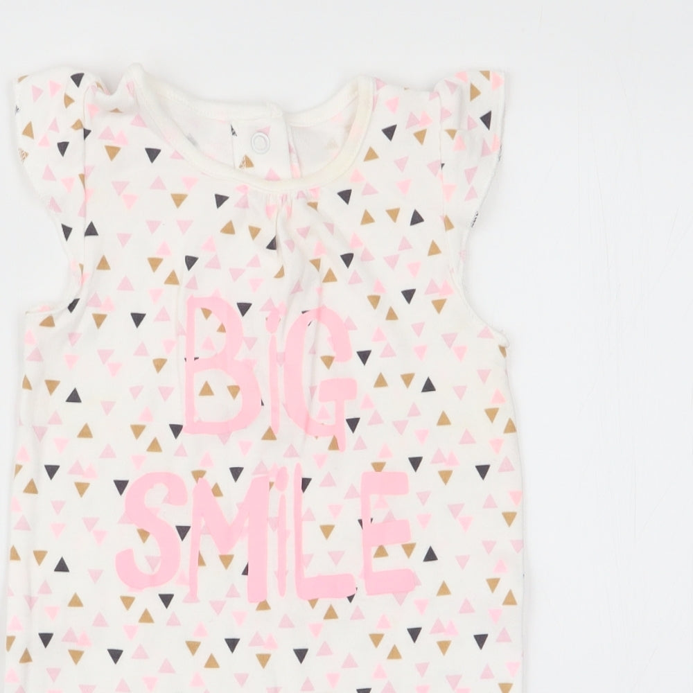 Matalan Girls Multicoloured Geometric  Babygrow One-Piece Size 3-6 Months