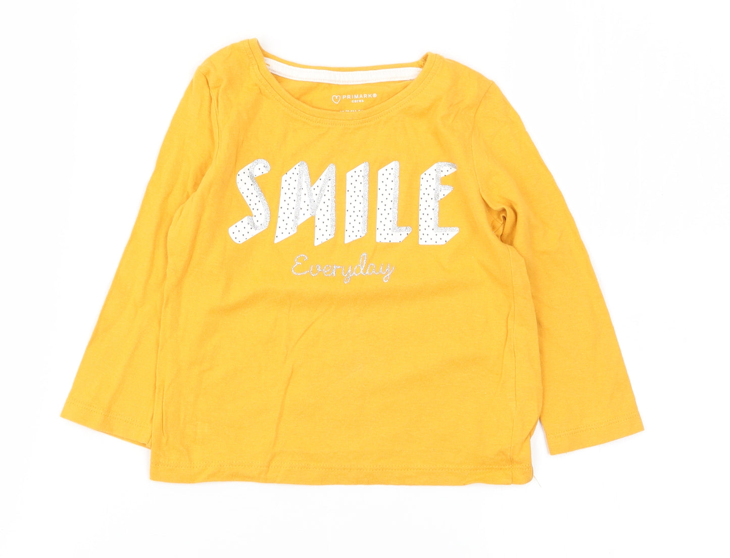 Primark Girls Yellow   Basic T-Shirt Size 18-24 Months