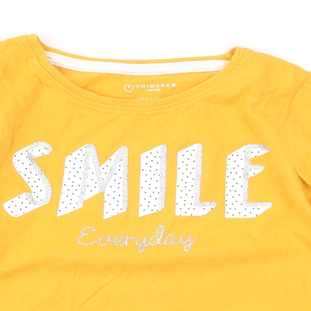 Primark Girls Yellow   Basic T-Shirt Size 18-24 Months