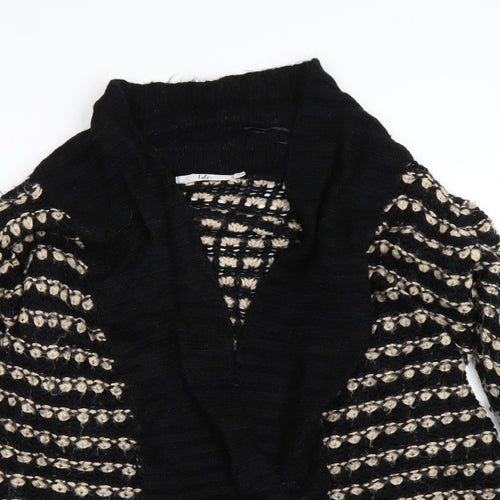 Isle Womens Black Striped  Cardigan Jumper Size L
