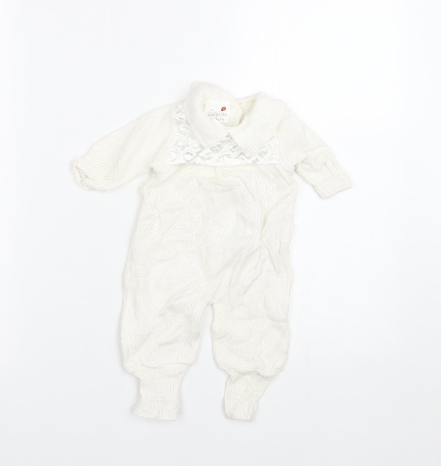 Ladybird Baby White   Coverall One-Piece Size 0-3 Months  - newborn