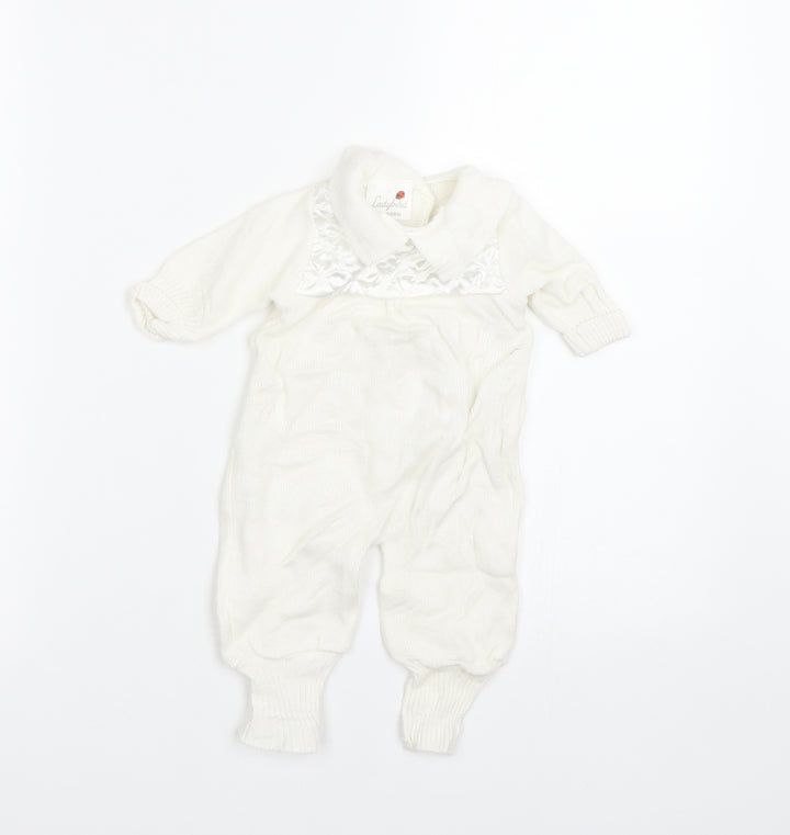 Ladybird Baby White Coverall One-Piece Size 0-3 Months - newborn
