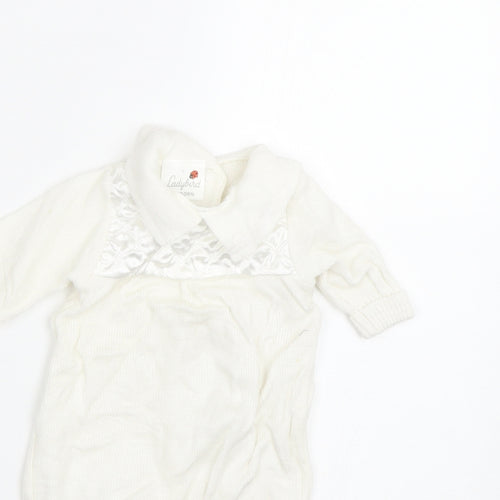 Ladybird Baby White   Coverall One-Piece Size 0-3 Months  - newborn