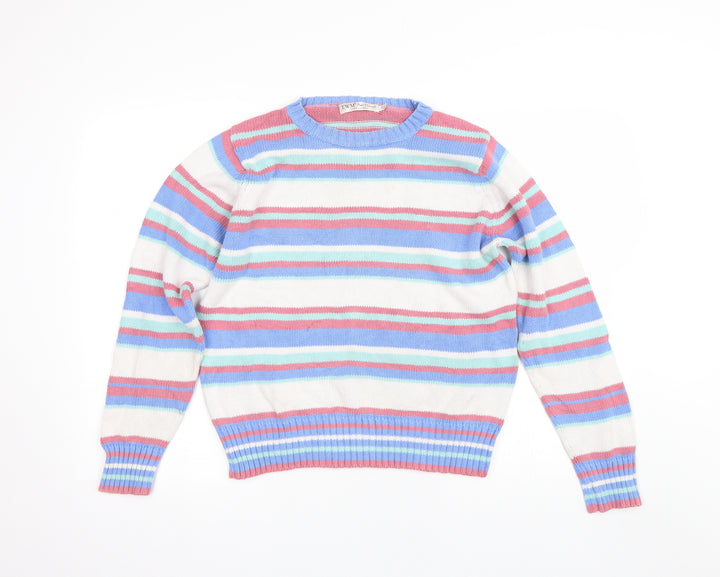 EWM Womens Multicoloured Striped Pullover Jumper Size M