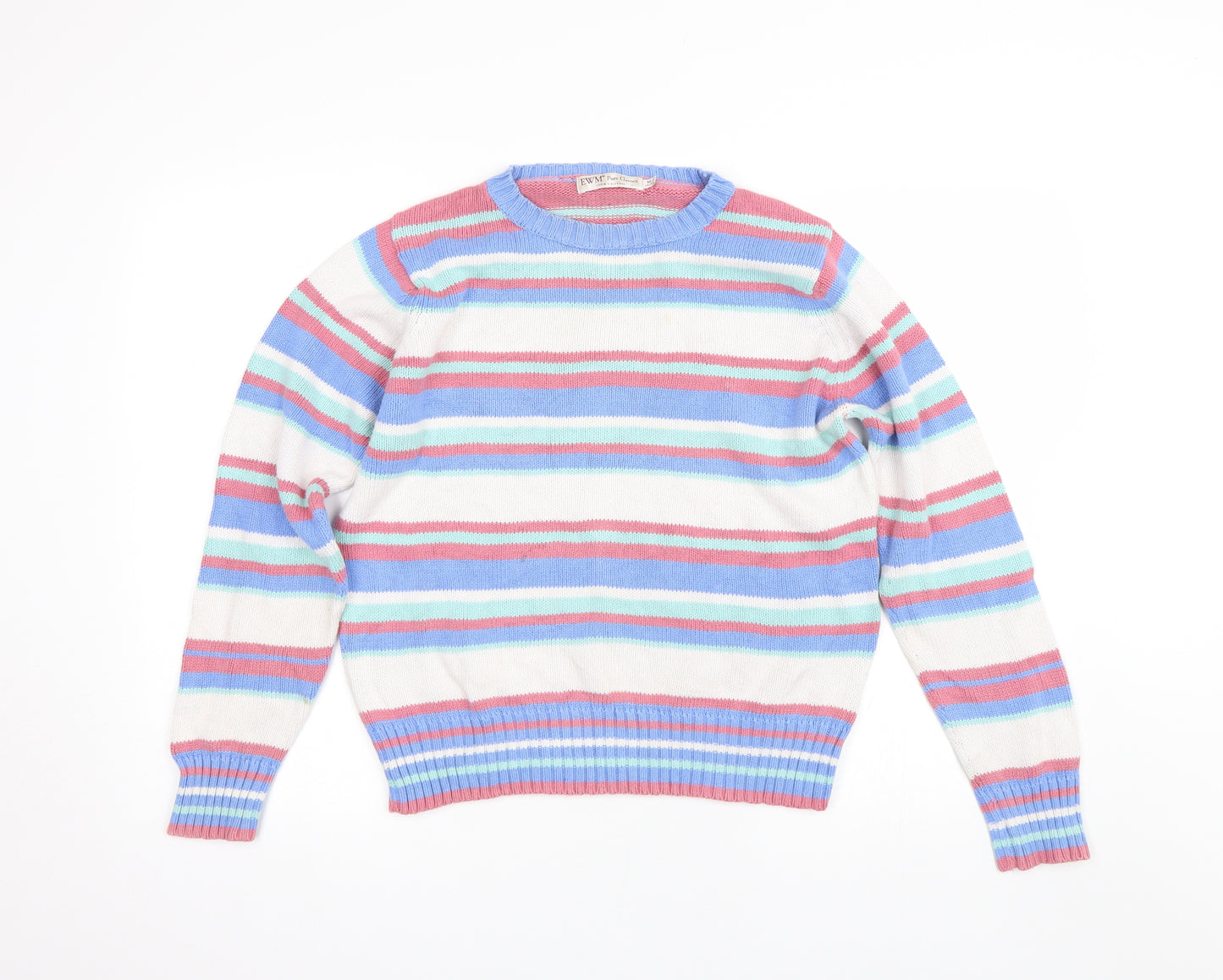 EWM Womens Multicoloured Striped  Pullover Jumper Size M