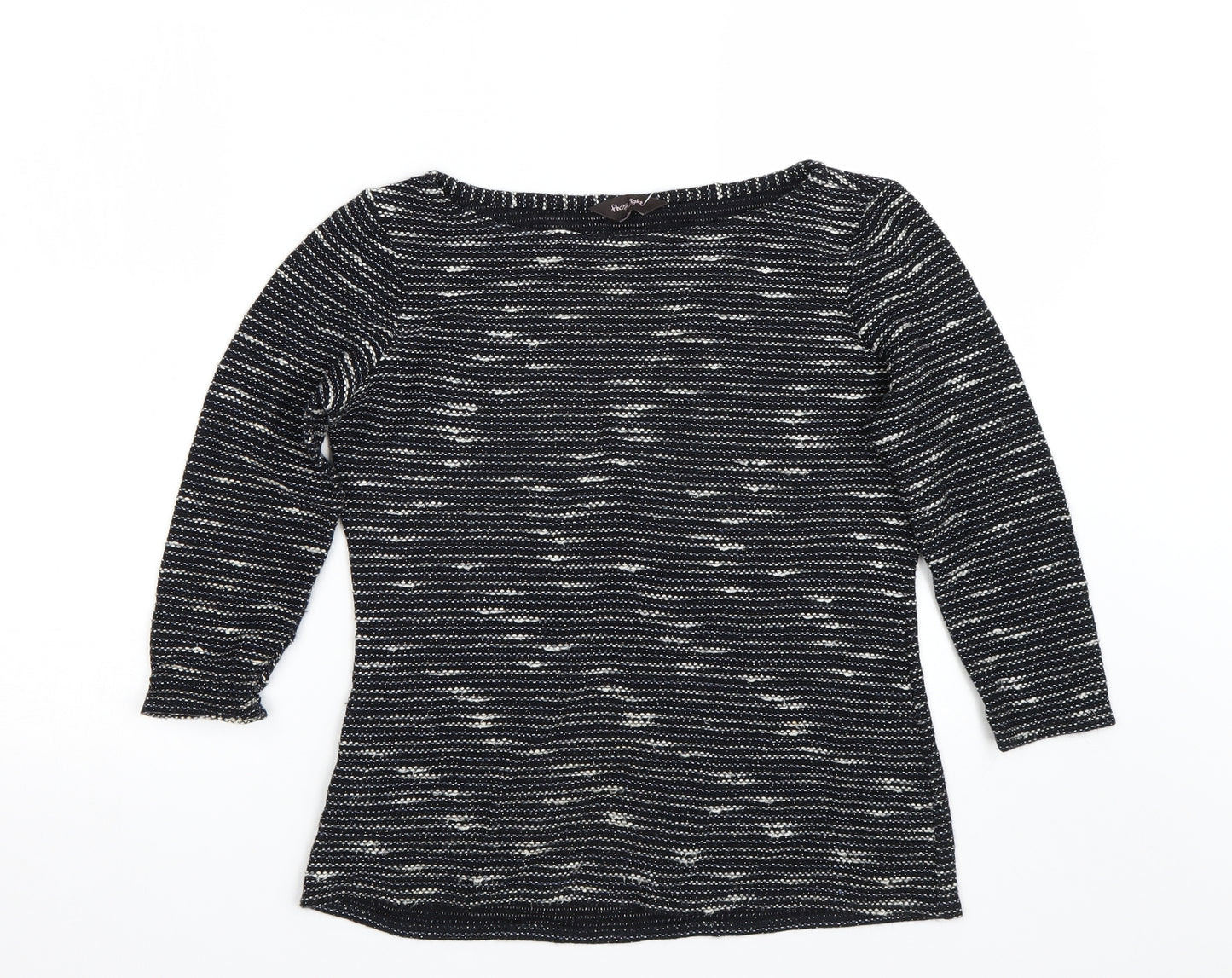 Phase Eight Womens Black Striped  Pullover Jumper Size 12