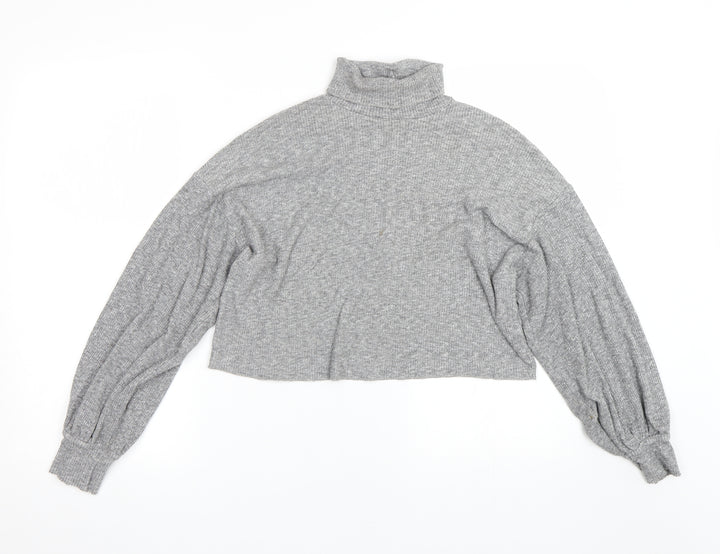 Bershka Womens Grey Basic T-Shirt Size S