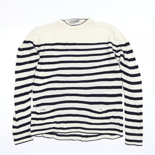 Fabrizio Womens Beige Striped  Pullover Jumper Size L