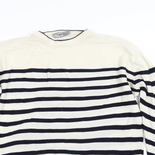 Fabrizio Womens Beige Striped  Pullover Jumper Size L