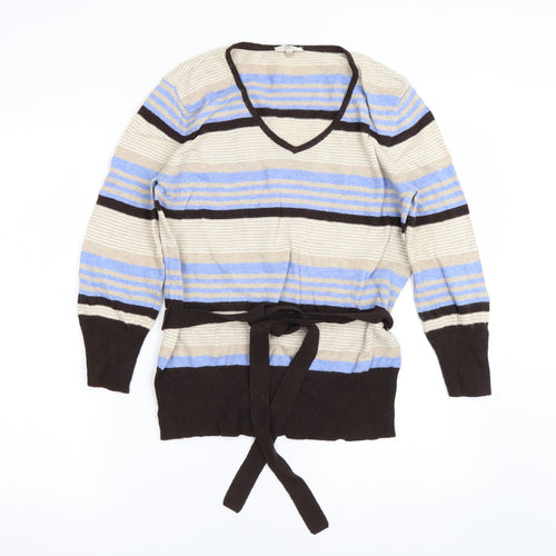 CC Womens Multicoloured Striped  Pullover Jumper Size M
