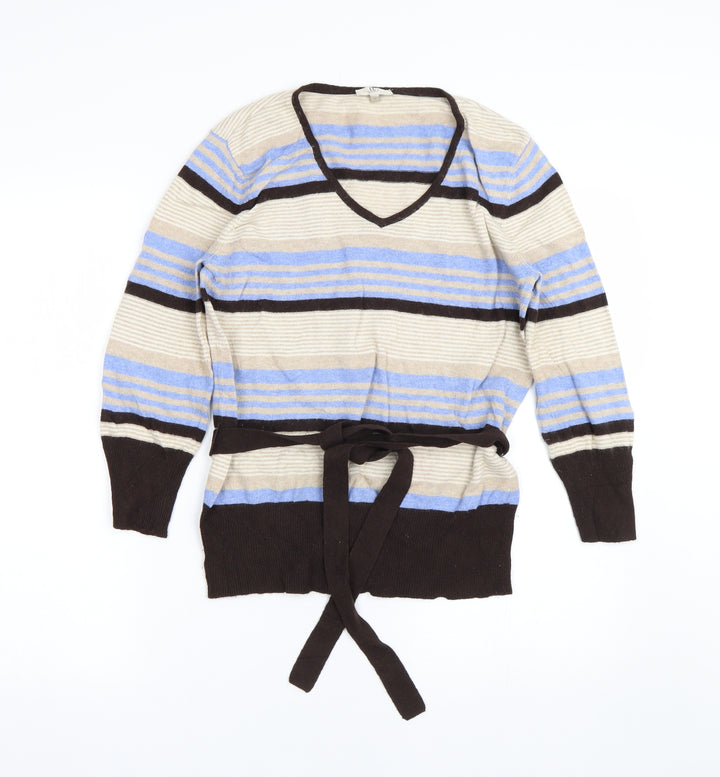 CC Womens Multicoloured Striped Pullover Jumper Size M