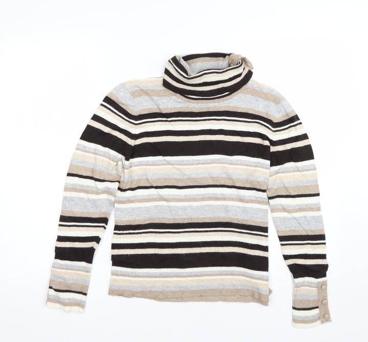 CC Womens Beige Striped Pullover Jumper Size M