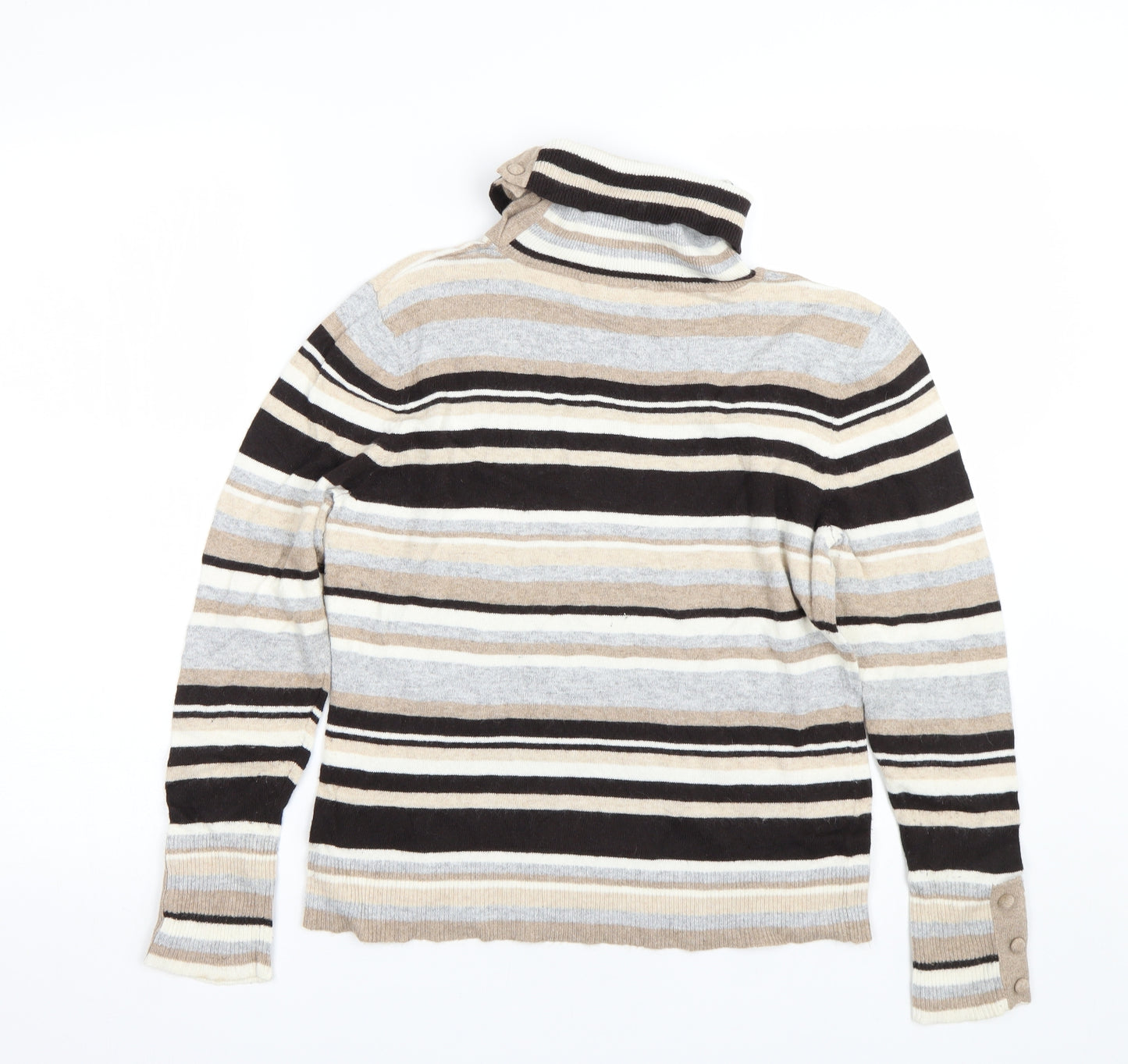 CC Womens Beige Striped  Pullover Jumper Size M