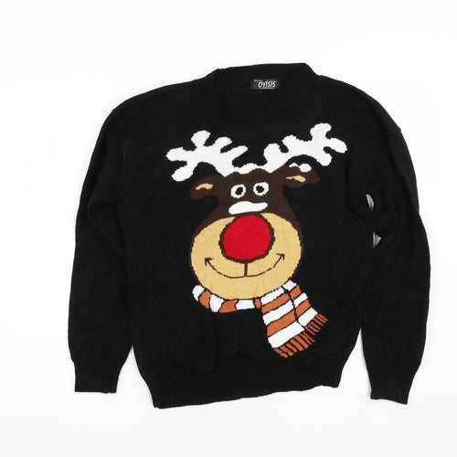 Oyisis Womens Black   Pullover Jumper Size M  - Christmas