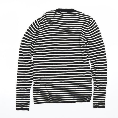 H&M Womens Black Striped  Pullover Jumper Size M