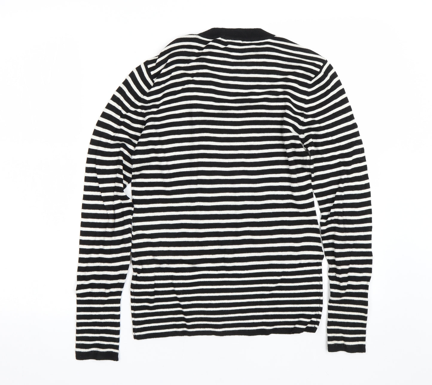 H&M Womens Black Striped  Pullover Jumper Size M