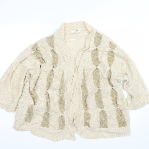 Oasis Womens Beige Striped  Cardigan Jumper Size L