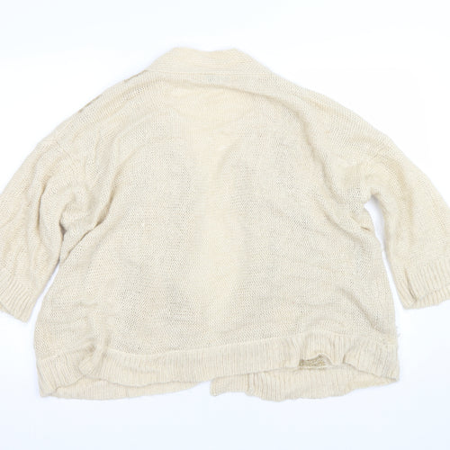 Oasis Womens Beige Striped  Cardigan Jumper Size L
