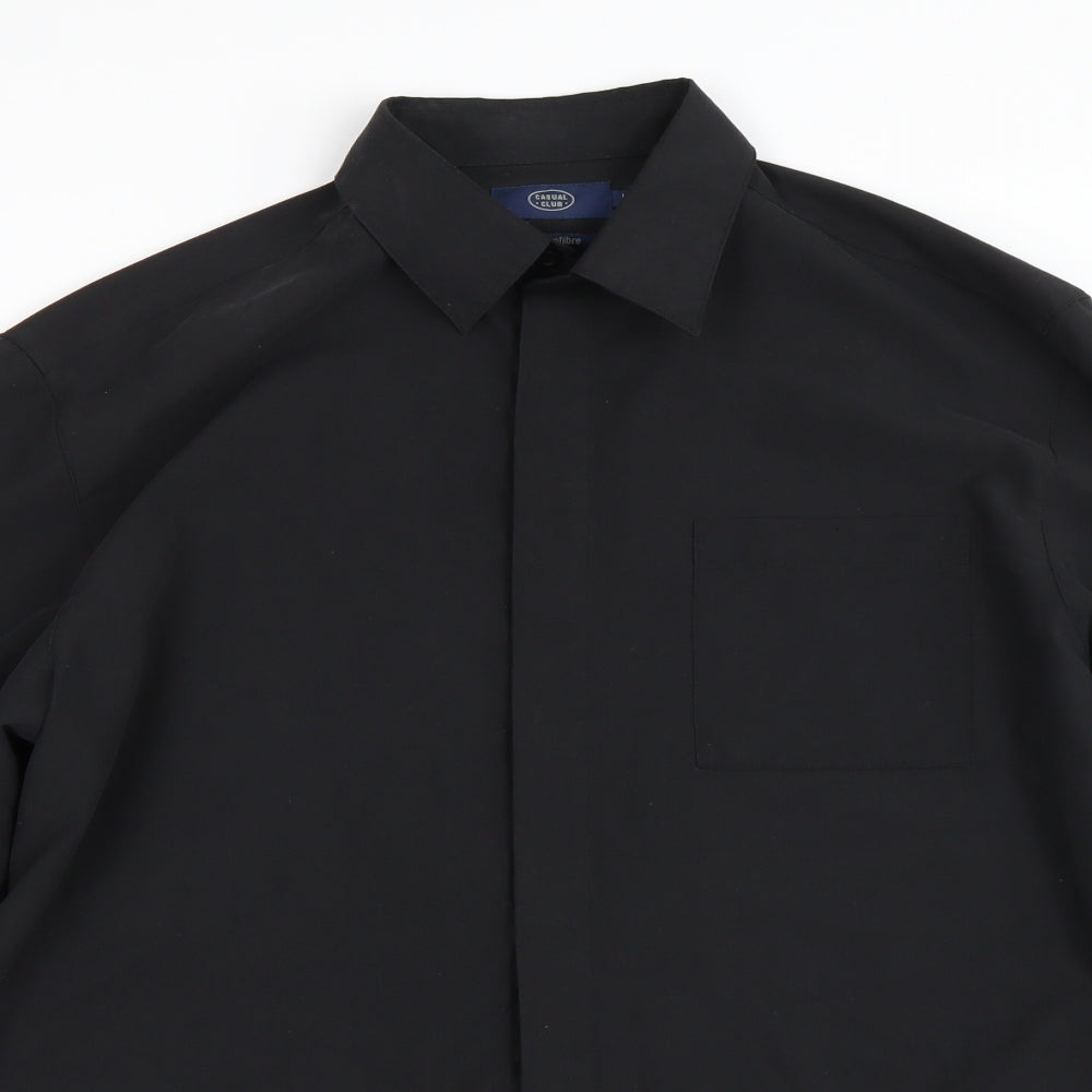 Casual Club Mens Black    Dress Shirt Size L