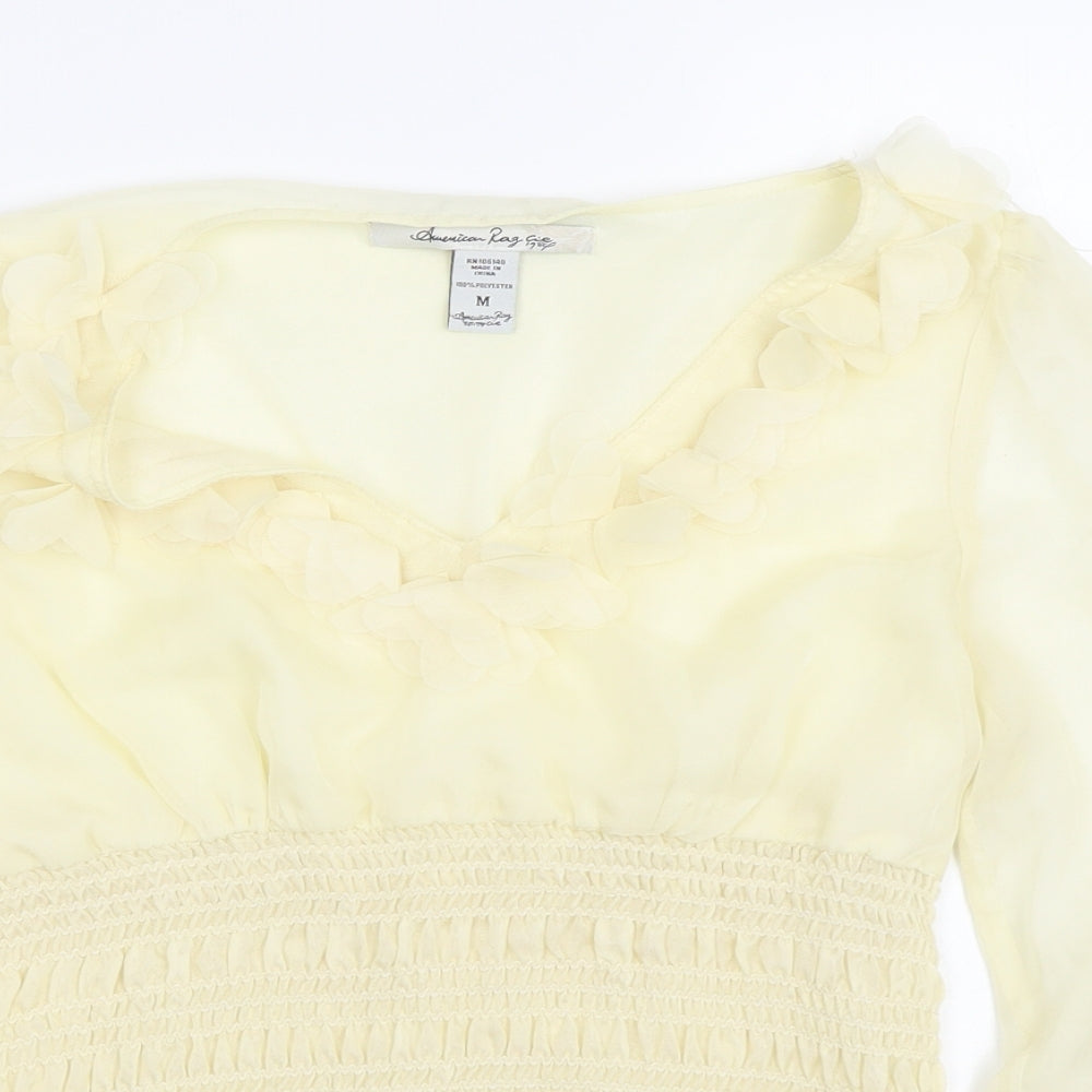 American Rag Cie Womens Yellow   Basic T-Shirt Size M