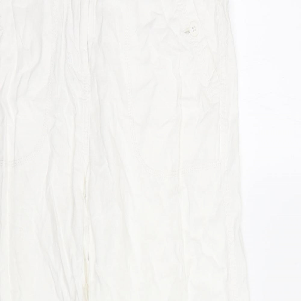 M&S Womens White   Trousers  Size 10 L28 in