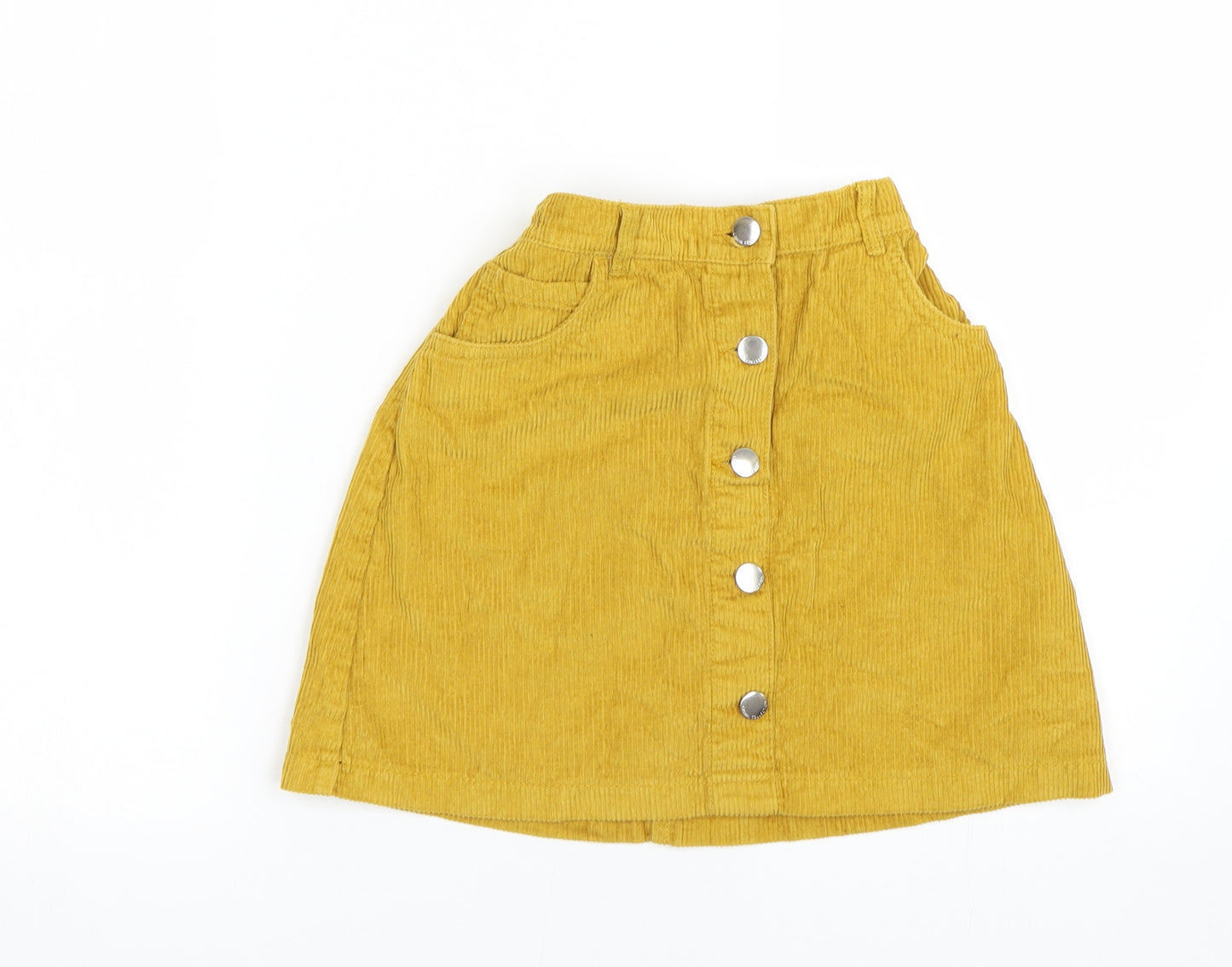 F&F Girls Yellow  Corduroy Mini Skirt Size 11-12 Years