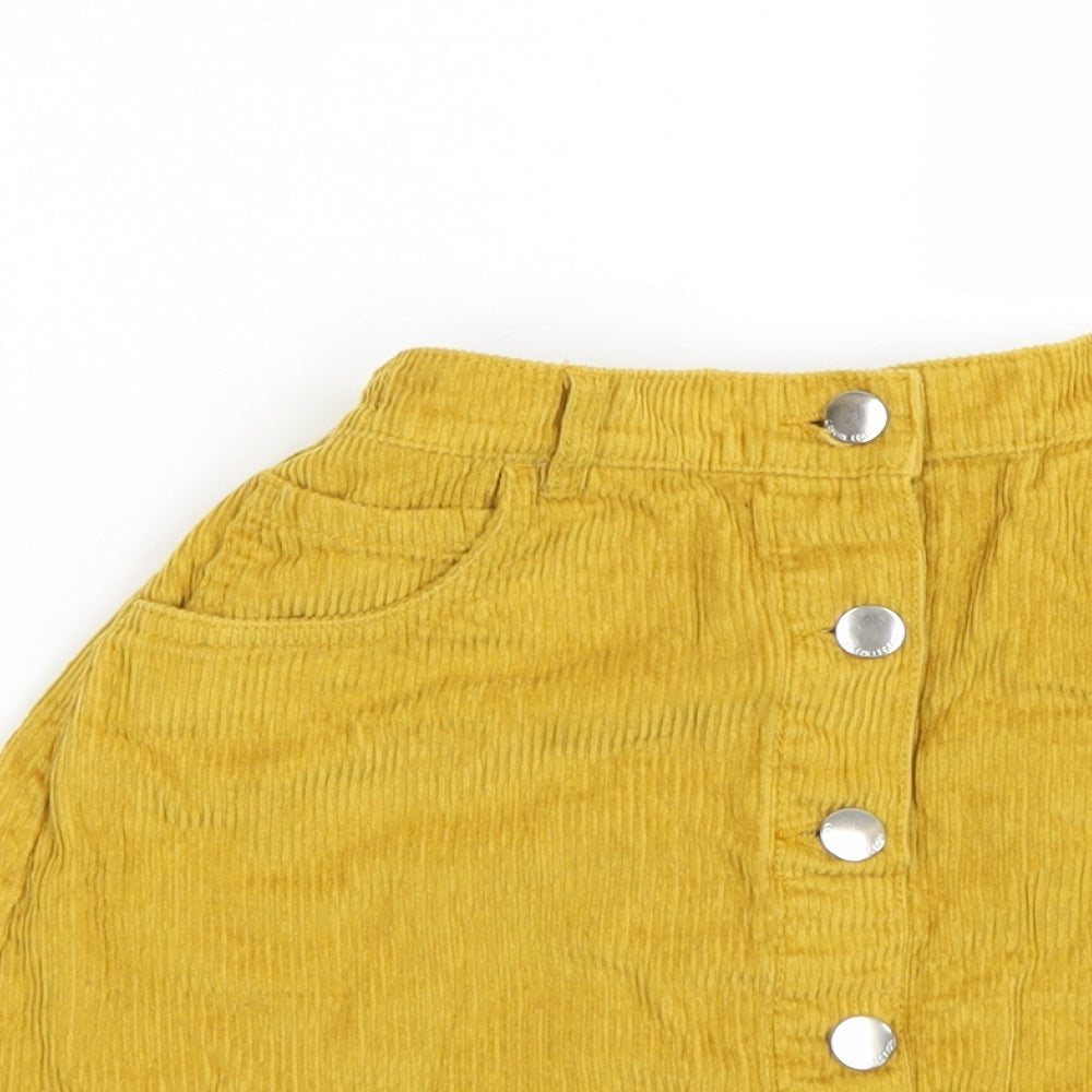 F&F Girls Yellow  Corduroy Mini Skirt Size 11-12 Years