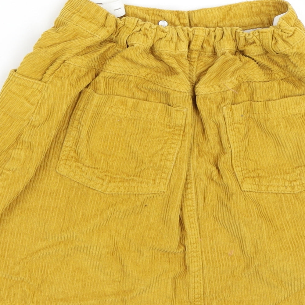 F&F Girls Yellow  Corduroy Mini Skirt Size 11-12 Years