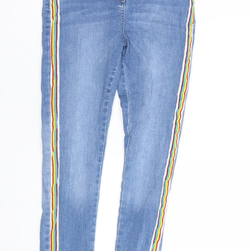 Kylie Girls Blue Striped Denim Skinny Jeans Size 12 Years