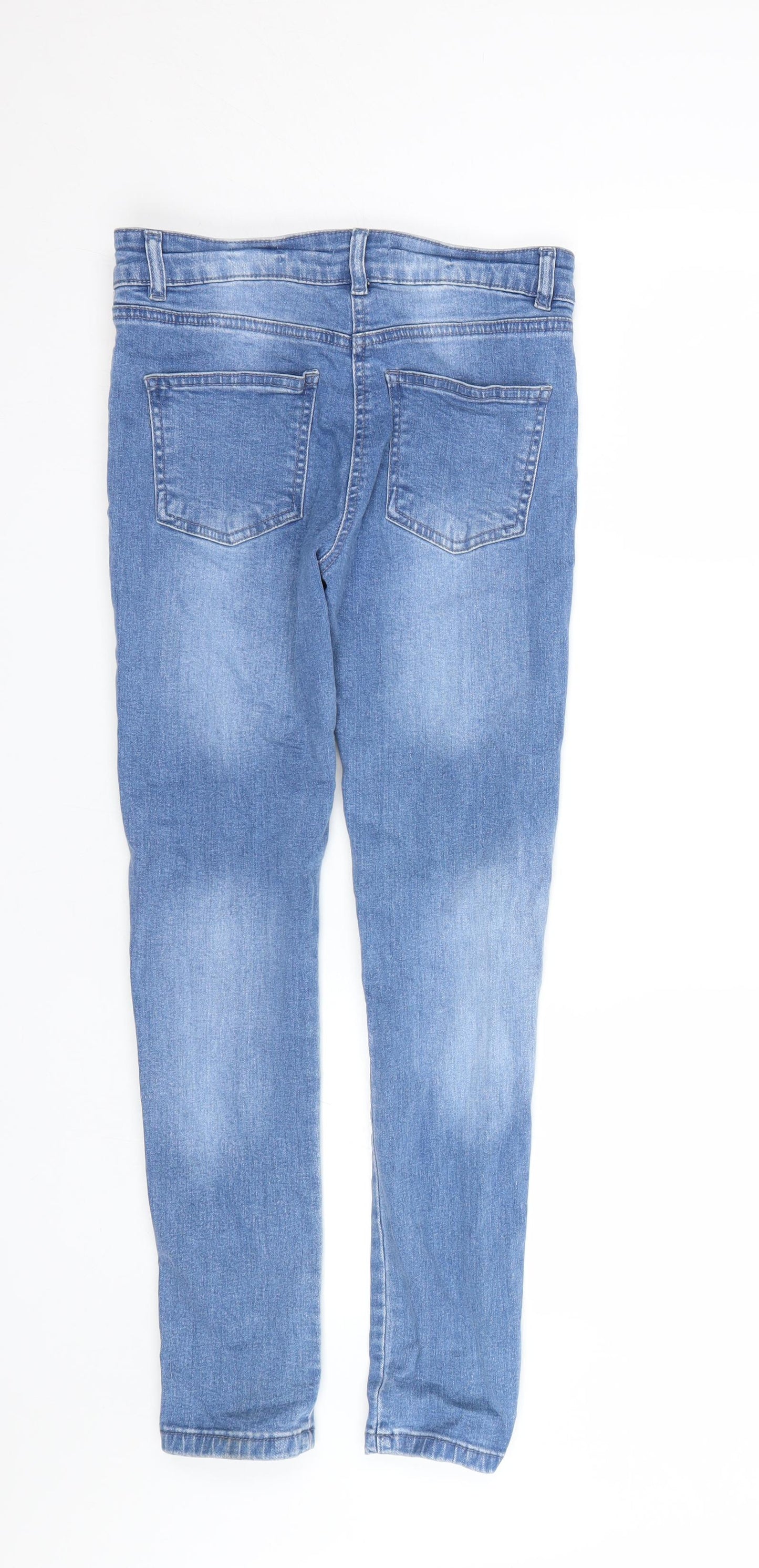 Kylie Girls Blue Striped Denim Skinny Jeans Size 12 Years