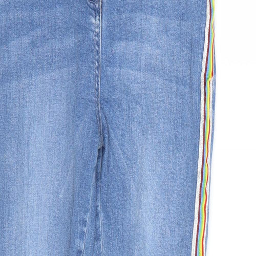 Kylie Girls Blue Striped Denim Skinny Jeans Size 12 Years