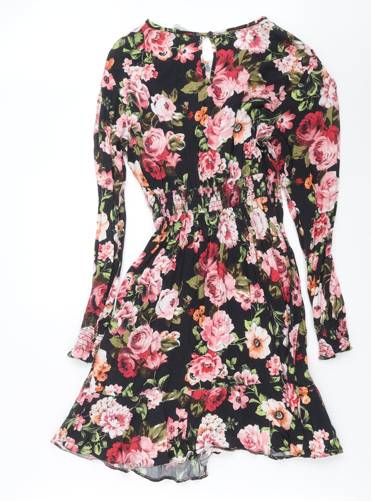 Clockhouse Womens Black Floral  Fit & Flare  Size 10