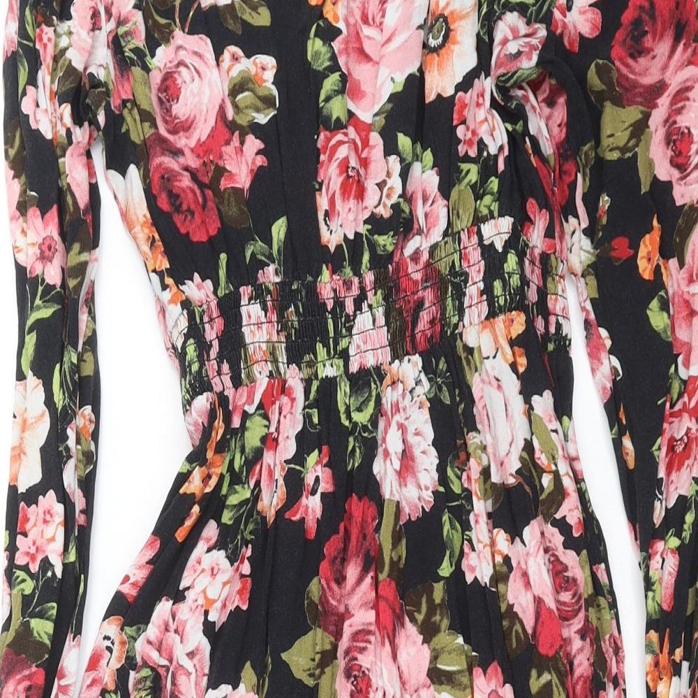 Clockhouse Womens Black Floral  Fit & Flare  Size 10