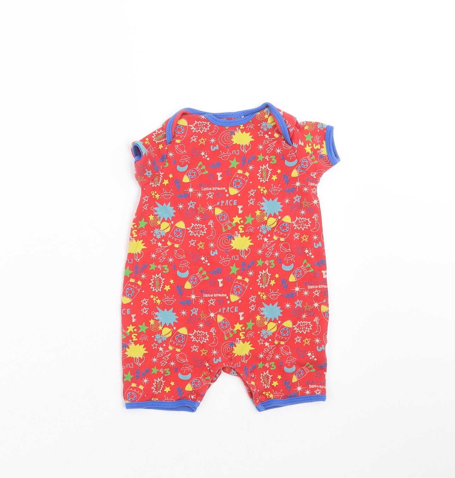 Mini Club Baby Red Geometric  Romper One-Piece Size 3-6 Months  - Space pattern