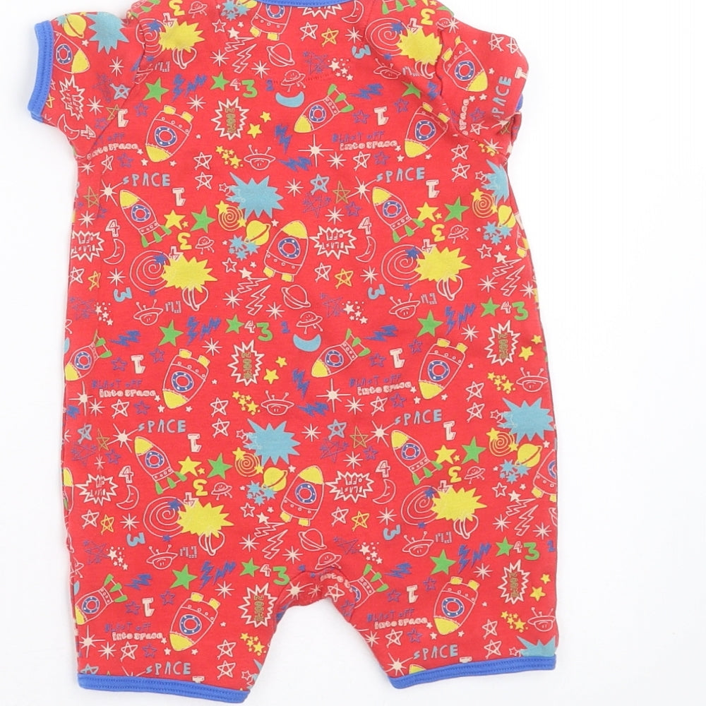 Mini Club Baby Red Geometric  Romper One-Piece Size 3-6 Months  - Space pattern