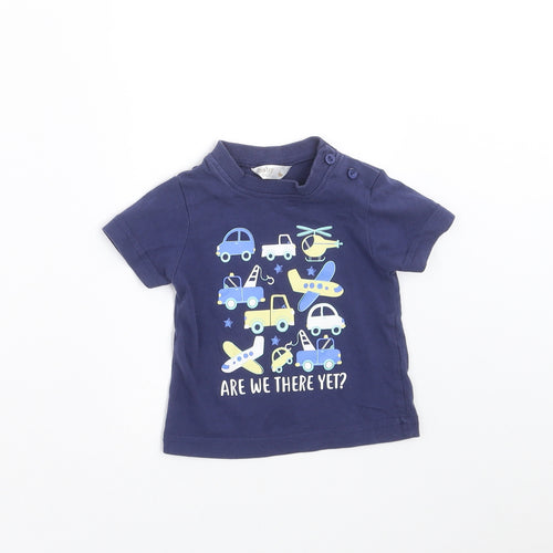 M&Co Baby Blue   Basic T-Shirt Size 3-6 Months  - Are we there yet?
