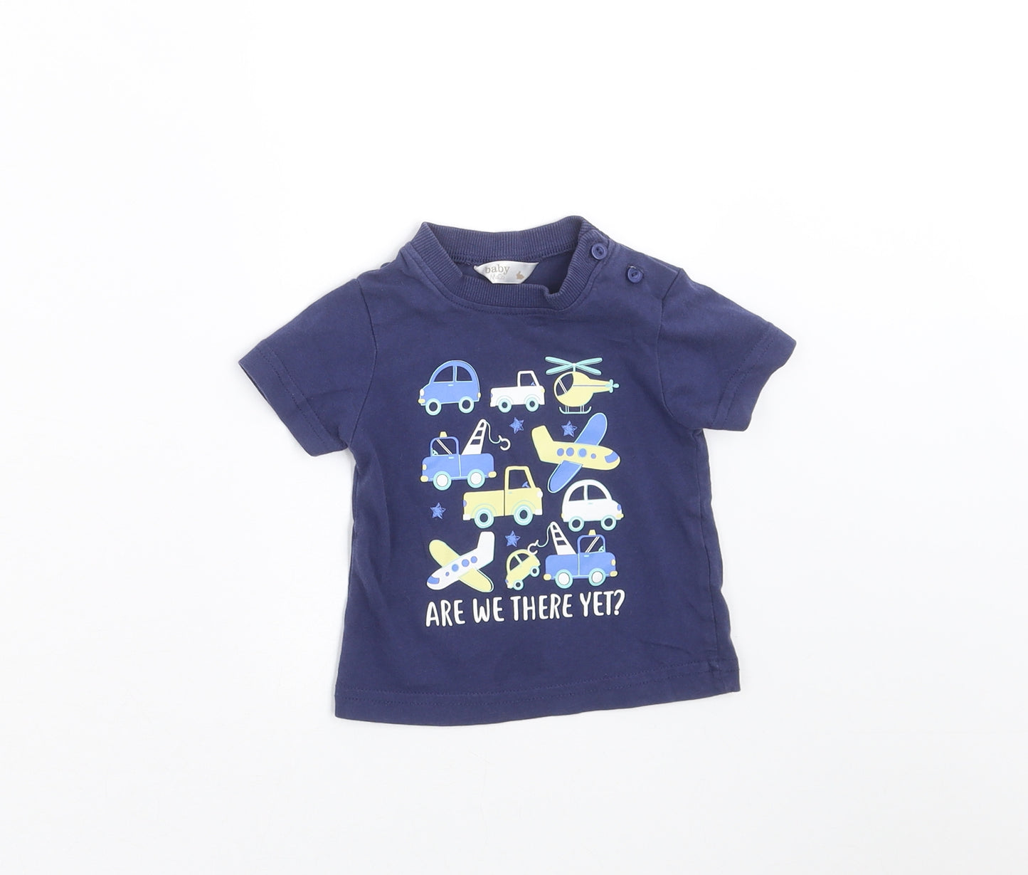 M&Co Baby Blue   Basic T-Shirt Size 3-6 Months  - Are we there yet?