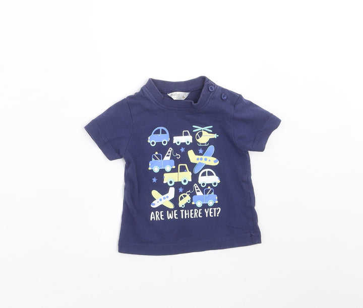 M&Co Baby Blue   Basic T-Shirt Size 3-6 Months  - Are we there yet?
