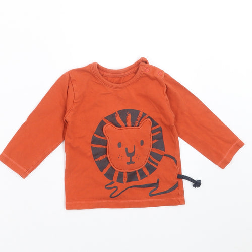 George Baby Orange   Basic T-Shirt Size 3-6 Months  - lion