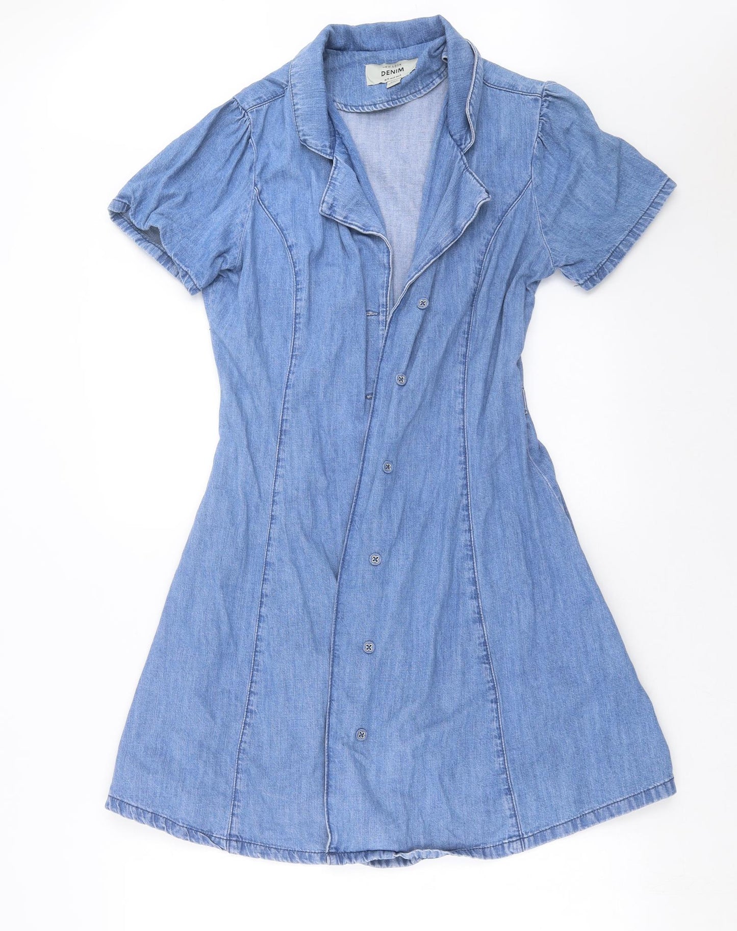 New Look Womens Blue  Denim Shirt Dress  Size 10