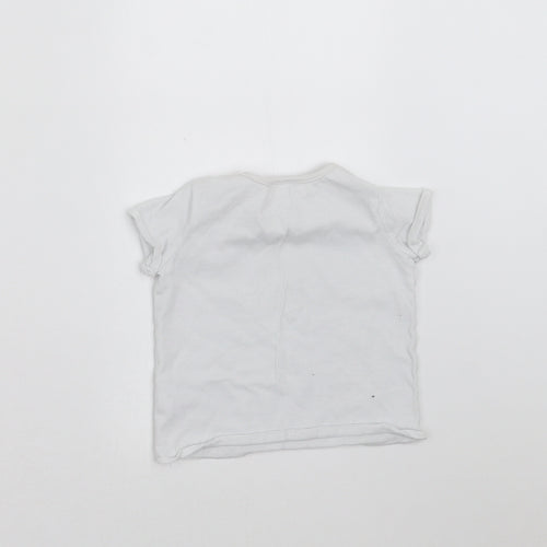 NEXT Baby White   Basic T-Shirt Size 3-6 Months  - animals