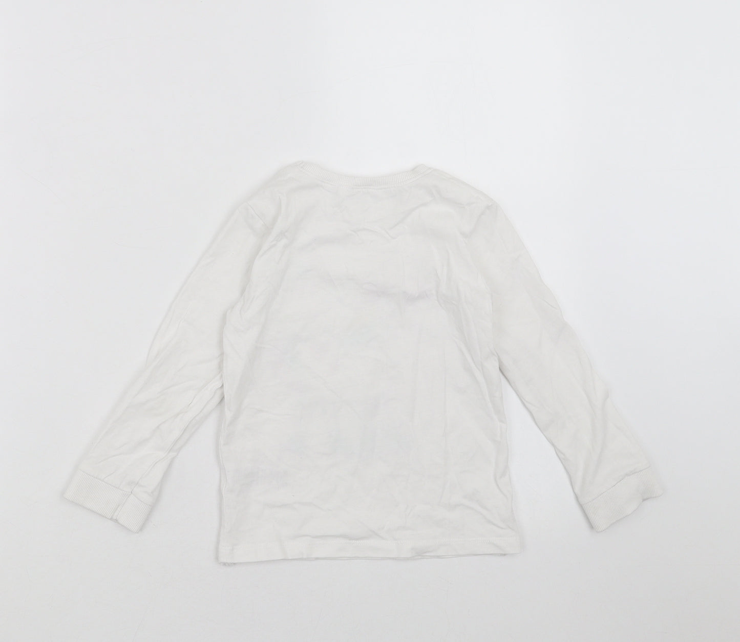 M&Co Girls White   Basic T-Shirt Size 3-4 Years  - unicorn