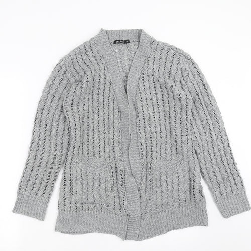 Boohoo Womens Grey  Knit Cardigan Jumper Size M